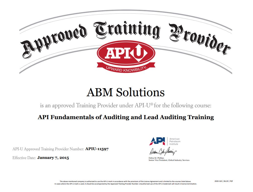 API U Approved Training Provider ABM Solutions